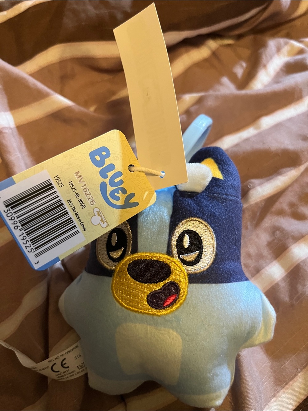 BLUEY Light Blue & Navy Plush Bag Clip - Brand